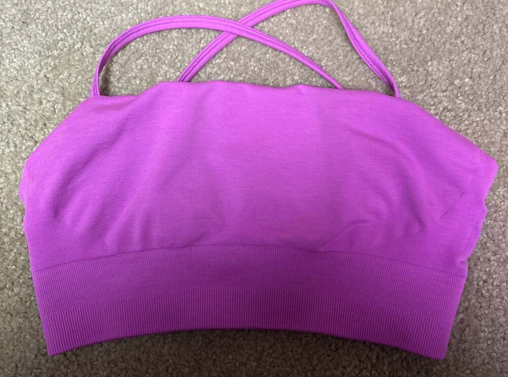 Alphalete Women Sports Bra Medium Hot Pink Wireless Crossback Pullover